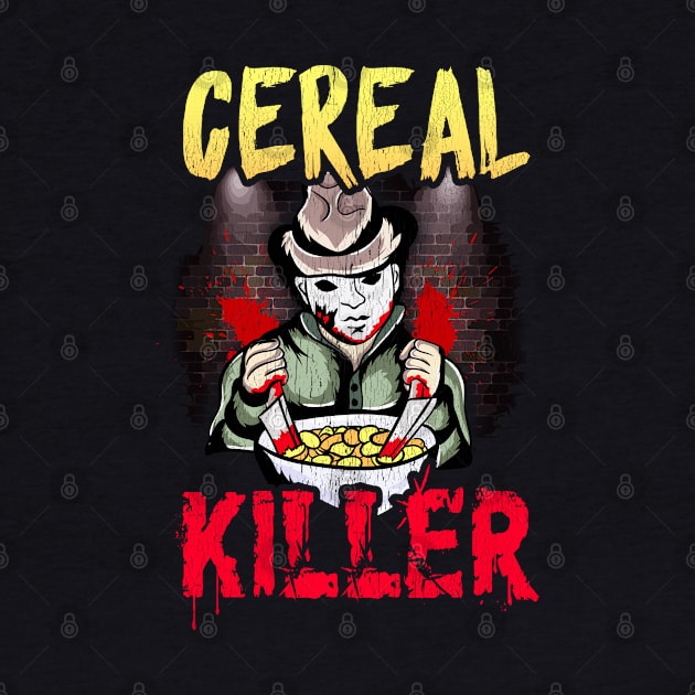 Cereal Killer Criminal with bloody knives Halloween by creative